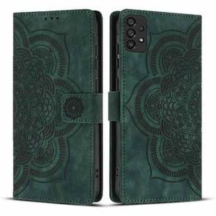 For Samsung Galaxy A53 5G Mandala Embossed Retro Frosted Leather Phone Case(Green)