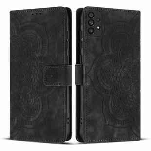 For Samsung Galaxy A53 5G Mandala Embossed Retro Frosted Leather Phone Case(Black)