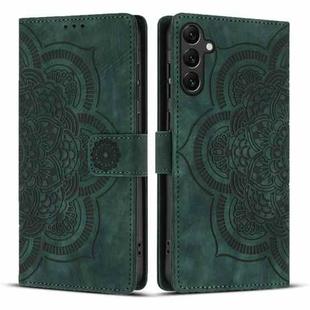 For Samsung Galaxy S25+ 5G Mandala Embossed Retro Frosted Leather Phone Case(Green)