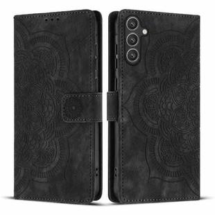 For Samsung Galaxy S24+ 5G Mandala Embossed Retro Frosted Leather Phone Case(Black)