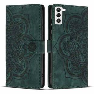 For Samsung Galaxy S21+ 5G Mandala Embossed Retro Frosted Leather Phone Case(Green)