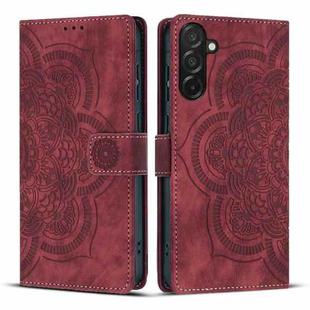 For Samsung Galaxy A17 5G / A26 5G Mandala Embossed Retro Frosted Leather Phone Case(Red)