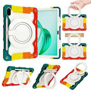 For Honor Pad X9 / X8a Armor Portable Rotating Ring Holder Silicone Tablet Case(Colorful Red)