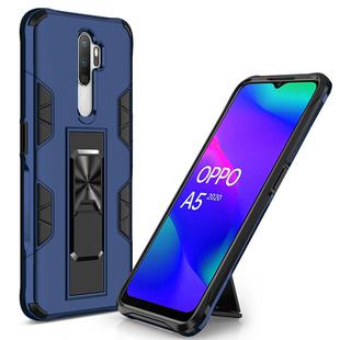 For Oppo A5 (2020) Soldier Armor Shockproof TPU + PC Magnetic Protective Case with Holder(Blue)