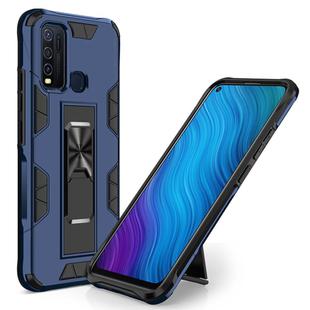 For Vivo Y50 Soldier Armor Shockproof TPU + PC Magnetic Protective Case with Holder(Blue)