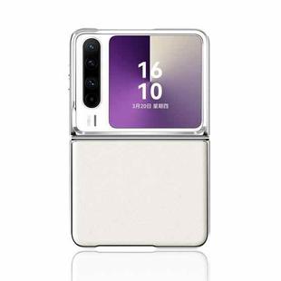 For Huawei Pura X Electroplated Plain Leather Phone Case(White)