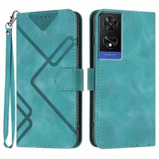 For TCL 505 Line Pattern Skin Feel Leather Phone Case(Light Blue)