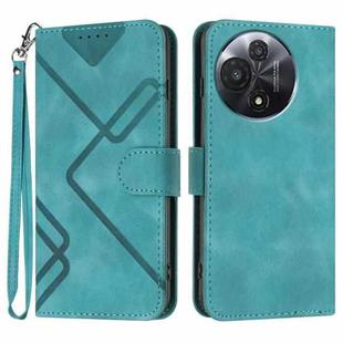For TCL 60R 5G Line Pattern Skin Feel Leather Phone Case(Light Blue)