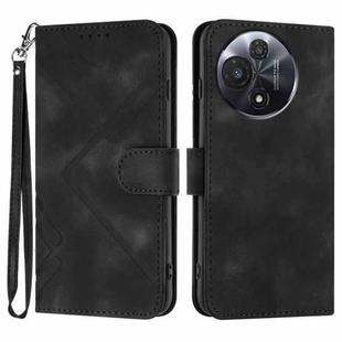 For TCL 60R 5G Line Pattern Skin Feel Leather Phone Case(Black)