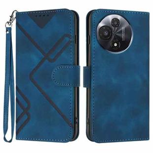 For TCL 60R 5G Line Pattern Skin Feel Leather Phone Case(Royal Blue)