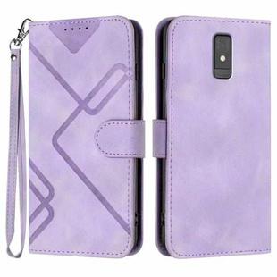 For ZTE Blade A32 Line Pattern Skin Feel Leather Phone Case(Light Purple)