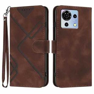 For ZTE Blade V50 Vita Line Pattern Skin Feel Leather Phone Case(Coffee)