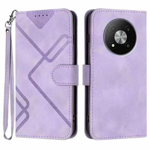 For ZTE Fresh 50 Line Pattern Skin Feel Leather Phone Case(Light Purple)