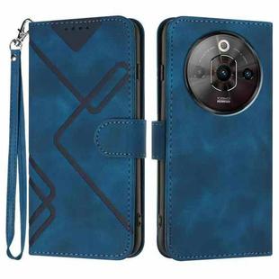 For ZTE nubia Focus Pro Line Pattern Skin Feel Leather Phone Case(Royal Blue)