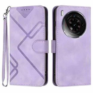 For ZTE nubia Z50S Pro Line Pattern Skin Feel Leather Phone Case(Light Purple)