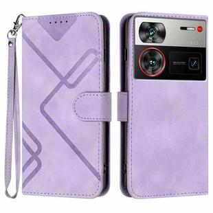 For ZTE nubia Z60 Ultra Line Pattern Skin Feel Leather Phone Case(Light Purple)