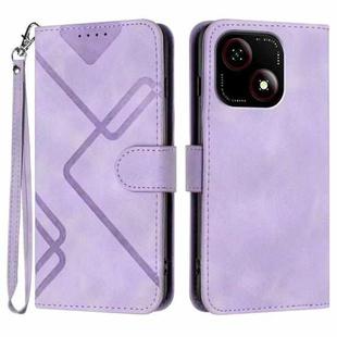 For ZTE Blade A35e 4G Line Pattern Skin Feel Leather Phone Case(Light Purple)