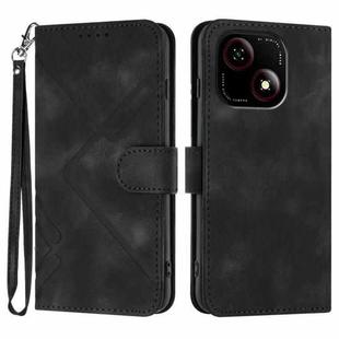 For ZTE Blade A35e 4G Line Pattern Skin Feel Leather Phone Case(Black)