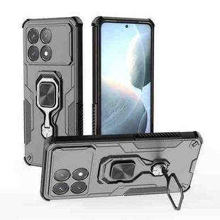 For Redmi K70 Metal Kickstand TPU Hybrid PC Phone Case(Black)