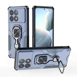 For Redmi K70 Metal Kickstand TPU Hybrid PC Phone Case(Blue)