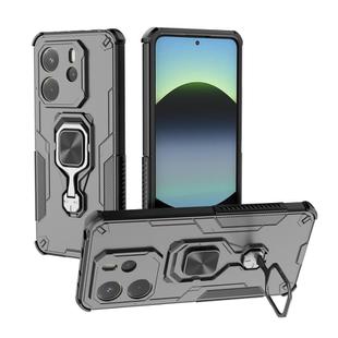 For Redmi Note 14 4G 163.25mm Metal Kickstand TPU Hybrid PC Phone Case(Black)