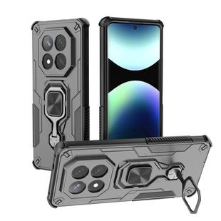 For Redmi Note 14 Pro+ 5G Metal Kickstand TPU Hybrid PC Phone Case(Black)