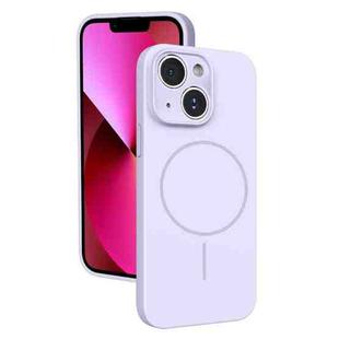 For iPhone 13 Thin Circle MagSafe Fine Hole Liquid Silicone Phone Case(Purple)
