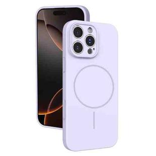 For iPhone 16 Pro Thin Circle MagSafe Fine Hole Liquid Silicone Phone Case(Purple)