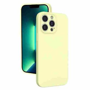 For iPhone 13 Pro Max Fine Hole Liquid Silicone Phone Case(Yellow)