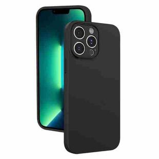 For iPhone 13 Pro Max Fine Hole Liquid Silicone Phone Case(Black)