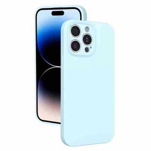 For iPhone 14 Pro Fine Hole Liquid Silicone Phone Case(Sierra Blue)