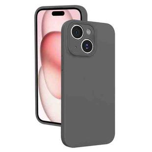 For iPhone 15 Fine Hole Liquid Silicone Phone Case(Dark Grey)