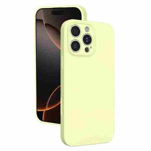 For iPhone 16 Pro Max Fine Hole Liquid Silicone Phone Case(Yellow)