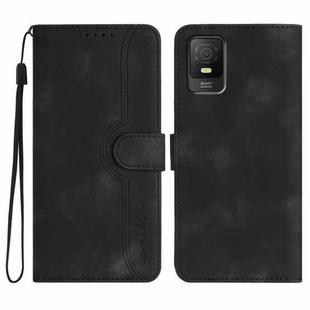 For TCL 403 Heart Pattern Skin Feel Leather Phone Case(Black)