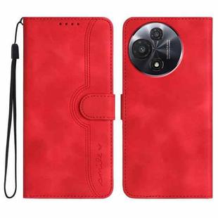 For TCL 60R 5G Heart Pattern Skin Feel Leather Phone Case(Red)