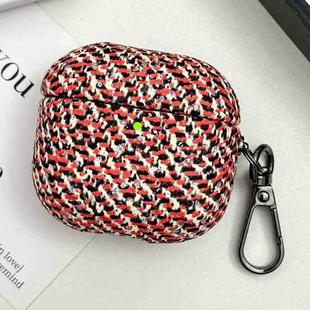 For AirPods 4 Camouflage Texture Earbuds Box PC Case with Hook(Red)