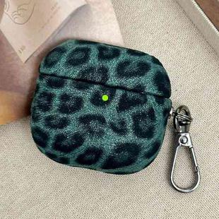 For AirPods 4 Leopard Texture Wireless Earphone PC Case(Green)