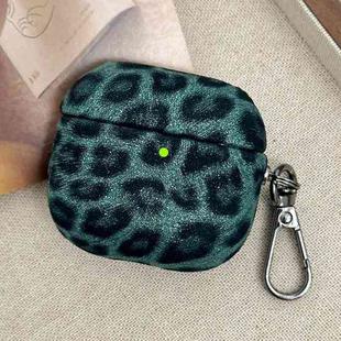 For AirPods Pro 2 Leopard Texture Wireless Earphone PC Case(Green)