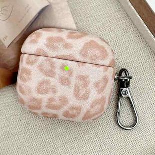 For AirPods Pro 2 Leopard Texture Wireless Earphone PC Case(Pink)