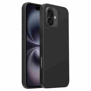 For iPhone 16 Plus Burom Cloud Sensing Ultra-thin Liquid Silicone Full Coverage Phone Case(Jazz Black)