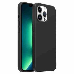 For iPhone 13 Pro Max Burom Cloud Sensing Ultra-thin Liquid Silicone Full Coverage Phone Case(Jazz Black)