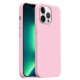 For iPhone 13 Pro Max Burom Cloud Sensing Ultra-thin Liquid Silicone Full Coverage Phone Case(Peach Powder)
