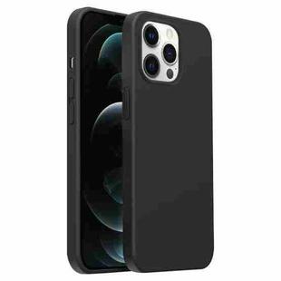 For iPhone 12 Pro Max Burom Cloud Sensing Ultra-thin Liquid Silicone Full Coverage Phone Case(Jazz Black)