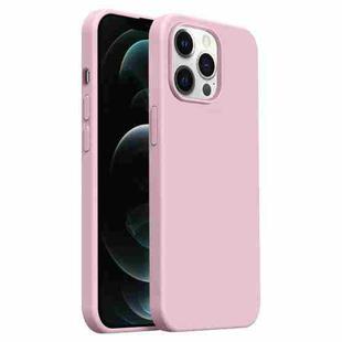 For iPhone 12 Pro Max Burom Cloud Sensing Ultra-thin Liquid Silicone Full Coverage Phone Case(Cherry Blossom)