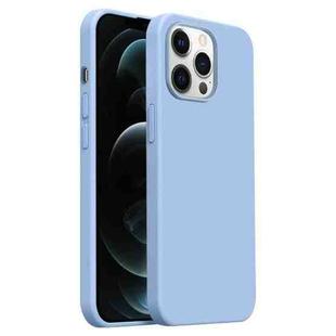 For iPhone 12 Pro Max Burom Cloud Sensing Ultra-thin Liquid Silicone Full Coverage Phone Case(Haze Blue)