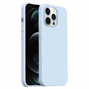 For iPhone 12 Pro Burom Cloud Sensing Ultra-thin Liquid Silicone Full Coverage Phone Case(Cloud Blue)
