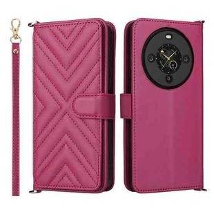 For Fossibot S3 Pro Multifunctional 6-Card Slots Leather Phone Case with Wrist Strap(Rose Red)