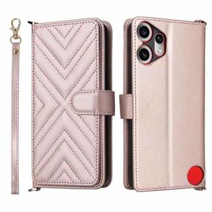 For Nothing CMF Phone 2 Pro Multifunctional 6-Card Slots Leather Phone Case with Wrist Strap(Pink)