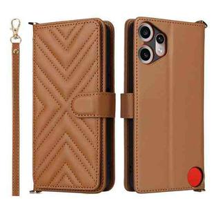 For Nothing CMF Phone 2 Pro Multifunctional 6-Card Slots Leather Phone Case with Wrist Strap(Brown)