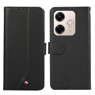 For Redmi 13X ABEEL Delicate Texture Splicing RFID Leather Phone Case(Black)